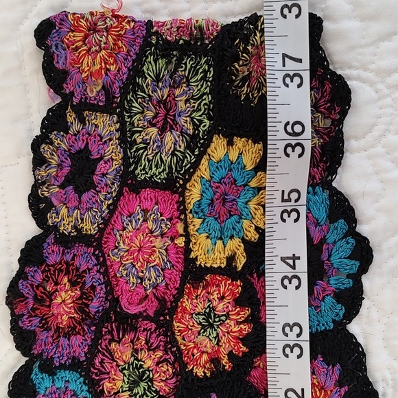 Handmade Colorful Crochet Silky Yarn Scarf - Picture 6 of 7